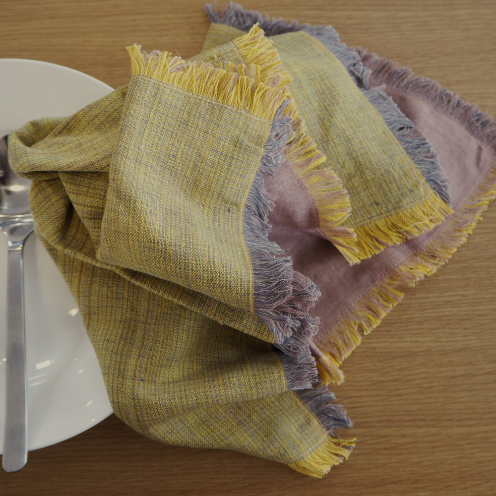 Double sided cotton table napkins - set of four