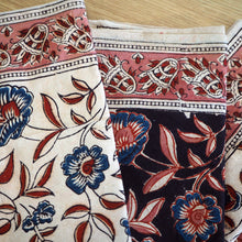Load image into Gallery viewer, A set of four hand printed table napkins with natural dyes
