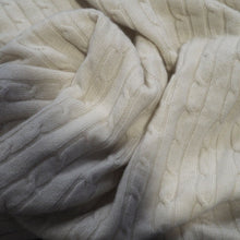 Load image into Gallery viewer, Fine cable knit cashmere fair trade knee rug or baby wrap