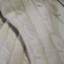 Load image into Gallery viewer, Fine cable knit cashmere fair trade knee rug or baby wrap