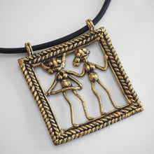 Load image into Gallery viewer, Cast bronze dancers pendant