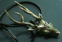 Load image into Gallery viewer, Cast bronze deer pendant