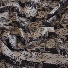 Load image into Gallery viewer, Hand block printed beige/black Kalamkari cotton fabric