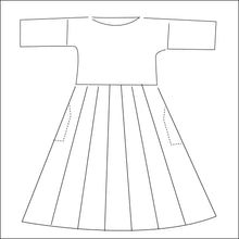 Load image into Gallery viewer, Swirly skirted Ajrakh dress
