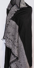 Load image into Gallery viewer, Hand woven triple jacquard silk and wool shawl