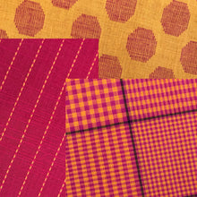 Load image into Gallery viewer, Pre-washed jacquard yellow/orange cotton fabric