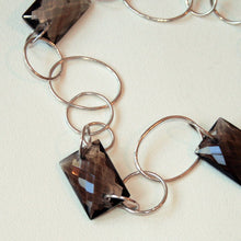 Load image into Gallery viewer, Smoky quartz and silver necklace
