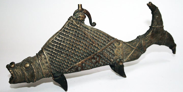 Old Dhokra bronze fish
