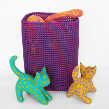 Load image into Gallery viewer, Fair trade storage basket hand woven from recycled plastic
