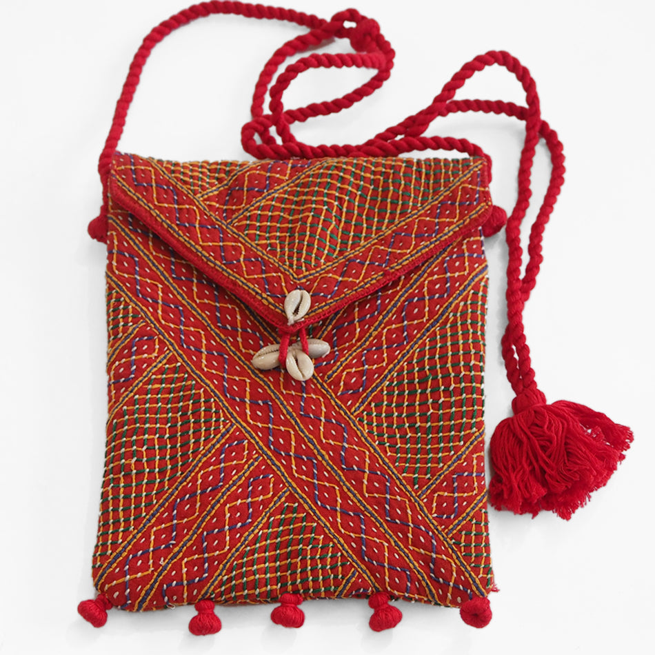 Fair trade embroidered sling bag