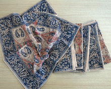 Load image into Gallery viewer, A set of six hand printed table napkins with natural dyes
