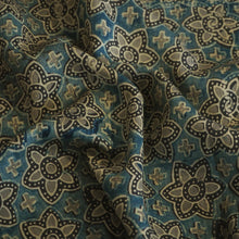 Load image into Gallery viewer, Hand printed Ajrakh Chanderi silk with natural dyes.
