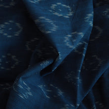 Load image into Gallery viewer, Hand woven blue/black Pochampally Ikat cotton fabric
