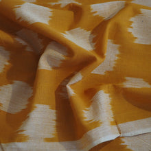 Load image into Gallery viewer, Hand woven Pochampally orange/white Ikat cotton fabric
