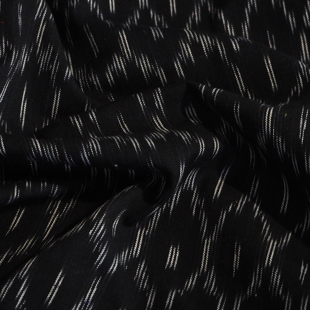 Hand woven Pochampally black/white Ikat cotton fabric