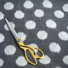 Load image into Gallery viewer, Hand woven Pochampally grey/white Ikat cotton fabric
