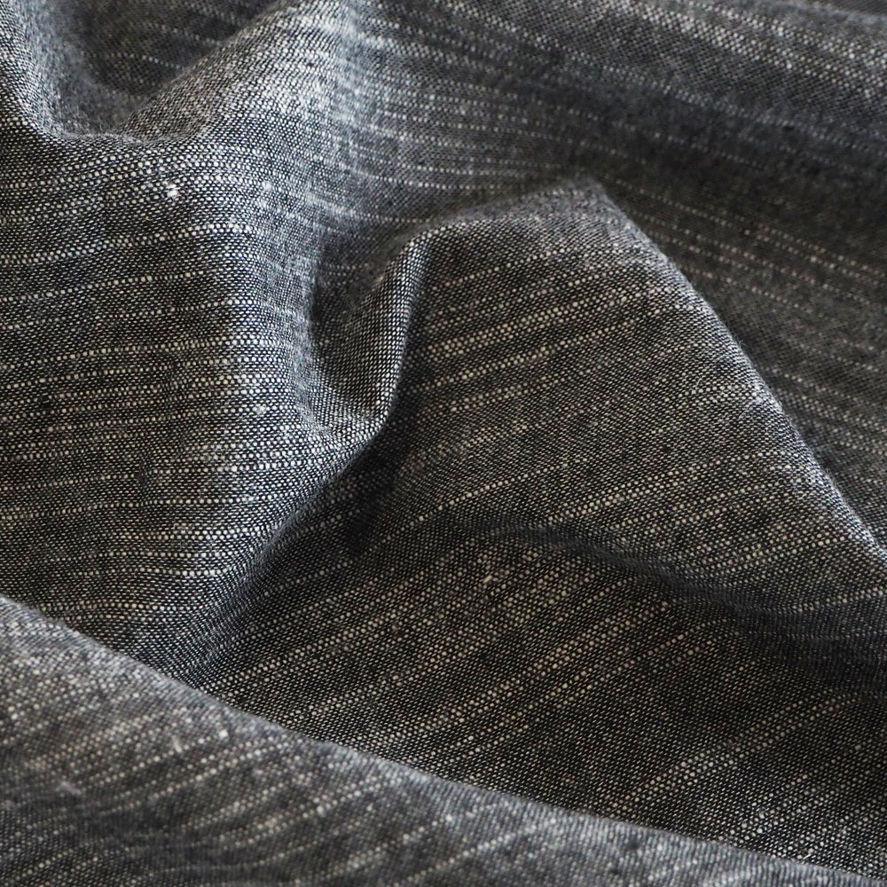 Hand woven two tone grey cotton fabric