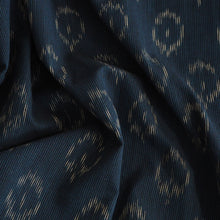 Load image into Gallery viewer, Hand woven blue/black Pochampally Ikat cotton fabric
