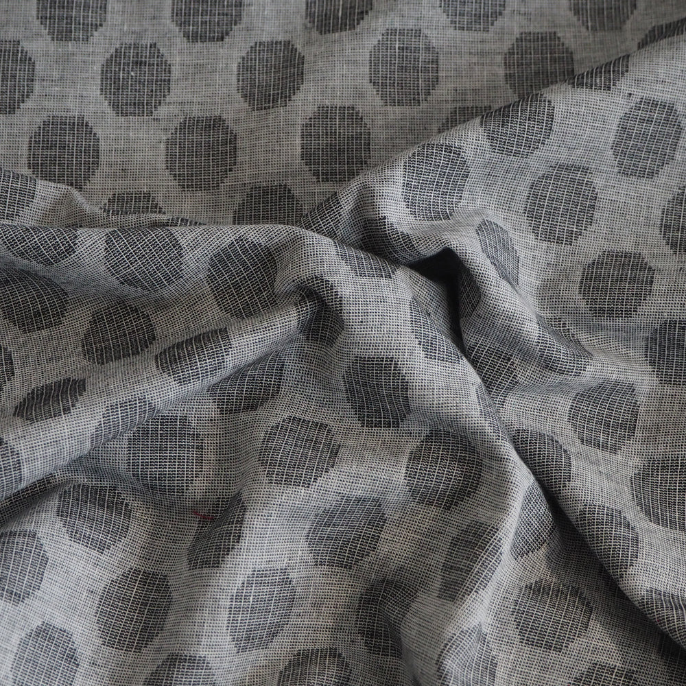 Pre-washed grey/dark grey jacquard cotton fabric