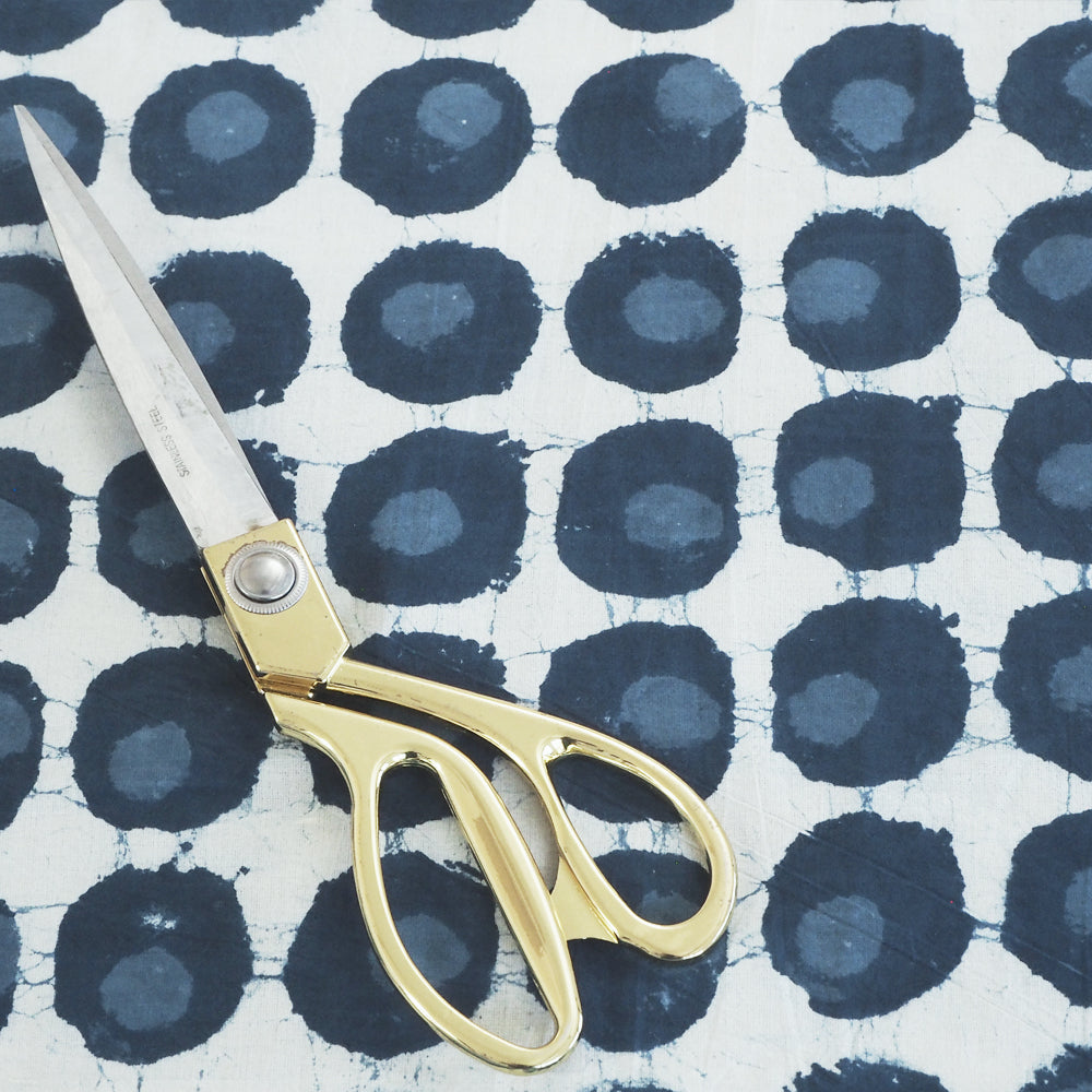 Hand block dabu printed indigo on cotton fabric