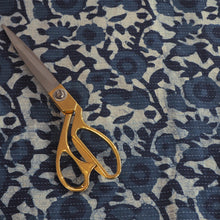 Load image into Gallery viewer, Indigo hand block printed Kantha stitched cotton fabric
