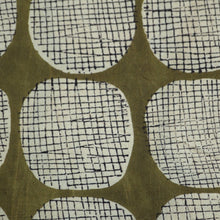 Load image into Gallery viewer, Hand block printed cotton fabric with a modernist vibe - olive

