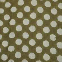 Load image into Gallery viewer, Hand block printed cotton fabric - olive spots
