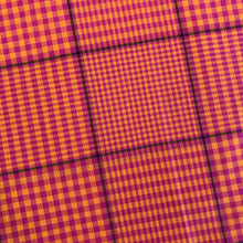 Load image into Gallery viewer, Handloom orange / pink check cotton
