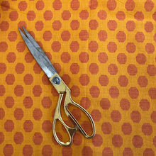 Load image into Gallery viewer, Pre-washed jacquard yellow/orange cotton fabric
