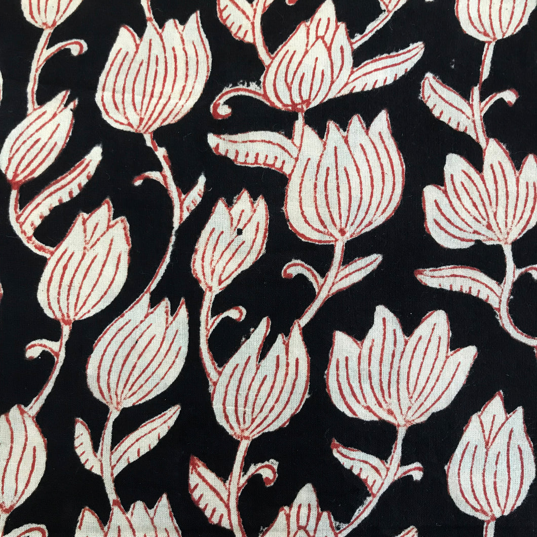 Bagh block printed cotton with natural dyes