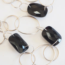 Load image into Gallery viewer, Hand made onyx and silver necklace
