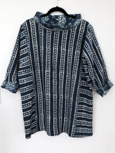 Load image into Gallery viewer, Reversible Wonky Stripes and Trees tunic
