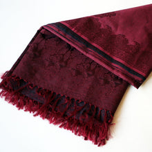Load image into Gallery viewer, Fair trade hand woven jacquard silk and wool shawl
