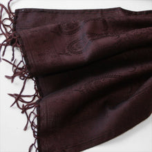 Load image into Gallery viewer, Fair trade hand woven jacquard silk and wool shawl
