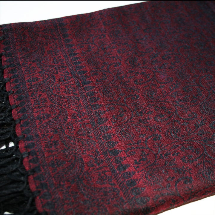 Fair trade fine wool and cotton shawl