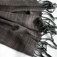 Load image into Gallery viewer, Hand woven organic cotton &amp; eri silk (non-violent) shawl
