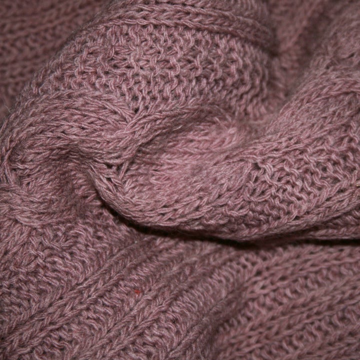 Fair trade hand knitted, naturally dyed woolen muffler