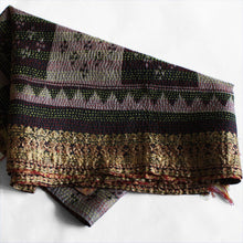 Load image into Gallery viewer, Recycled reversible silk sari Kantha stitched scarf
