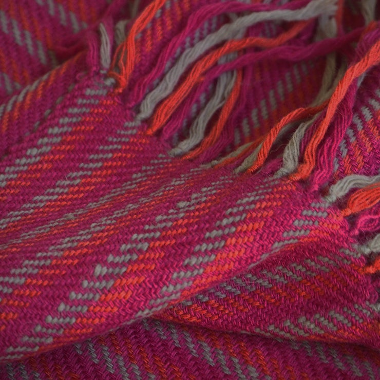 Fair trade hand woven and natural dyed wool muffler