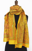 Load image into Gallery viewer, Hand embroidered silk shawl by Alima Khatun
