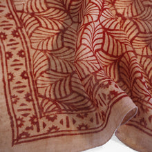 Load image into Gallery viewer, Hand woven fair trade linen block printed scarf with natural dyes
