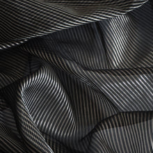 Load image into Gallery viewer, Hand woven black/silver chanderi silk fabric
